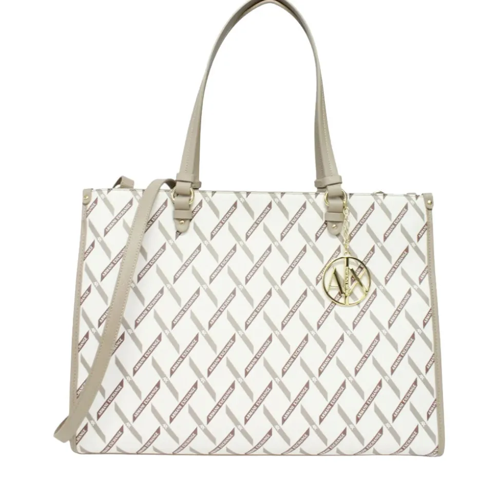 Borsa Donna a Spalla con Tracolla ARMANI EXCHANGE colore Off White - Sand