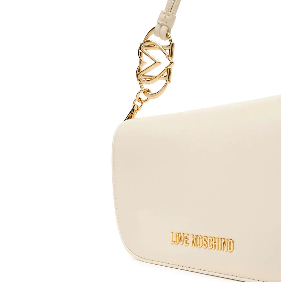 Borsa Donna a Spalla con Tracolla LOVE MOSCHINO linea Jewel Avorio