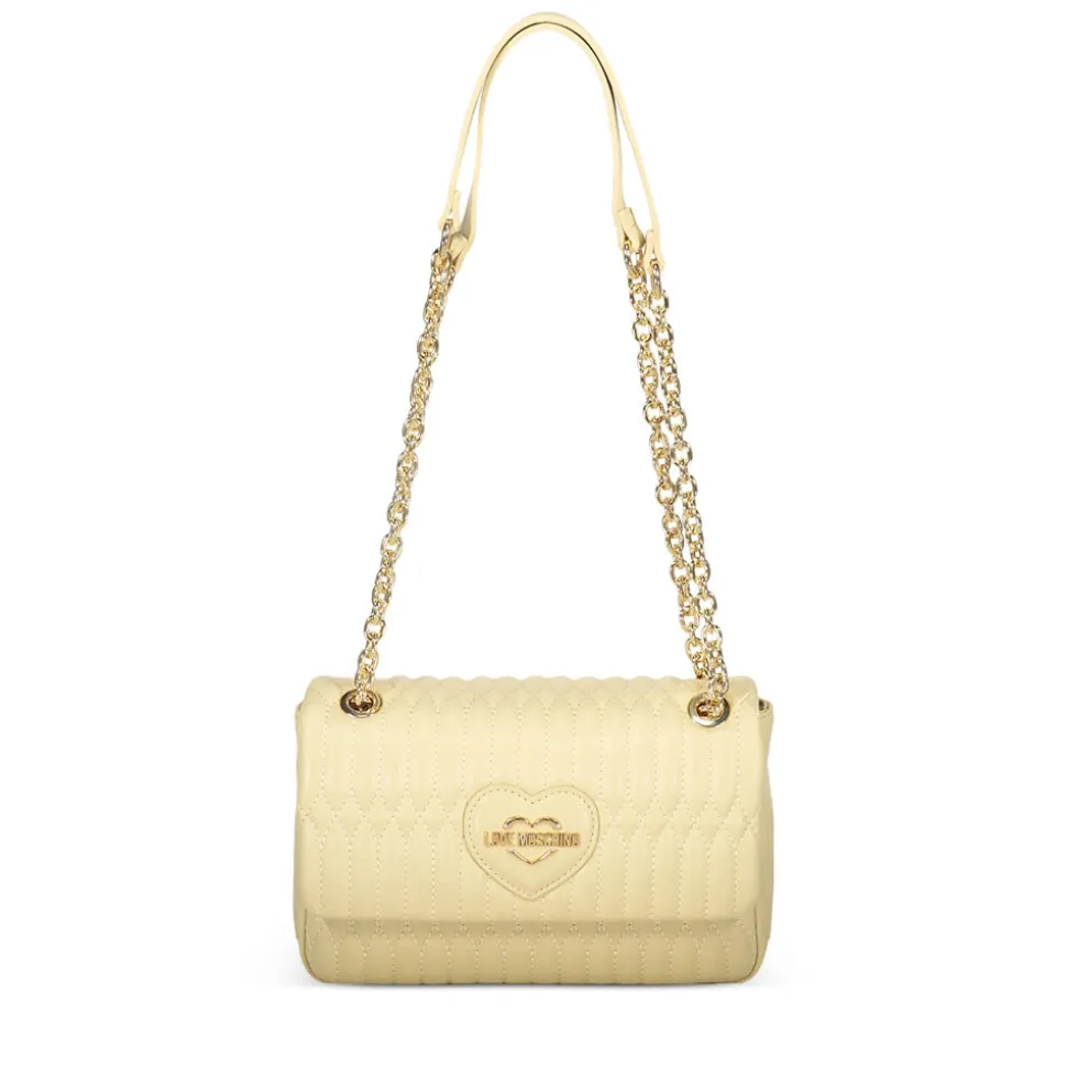 Borsa Donna a Spalla e a Tracolla LOVE MOSCHINO linea Bubby Love in Ecopelle color Burro