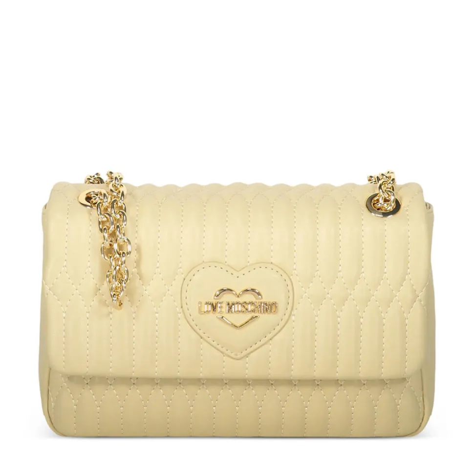 Borsa Donna a Spalla e a Tracolla LOVE MOSCHINO linea Bubby Love in Ecopelle color Burro