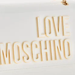Borsa Donna a Spalla e Tracolla LOVE MOSCHINO in Vernice Bianca