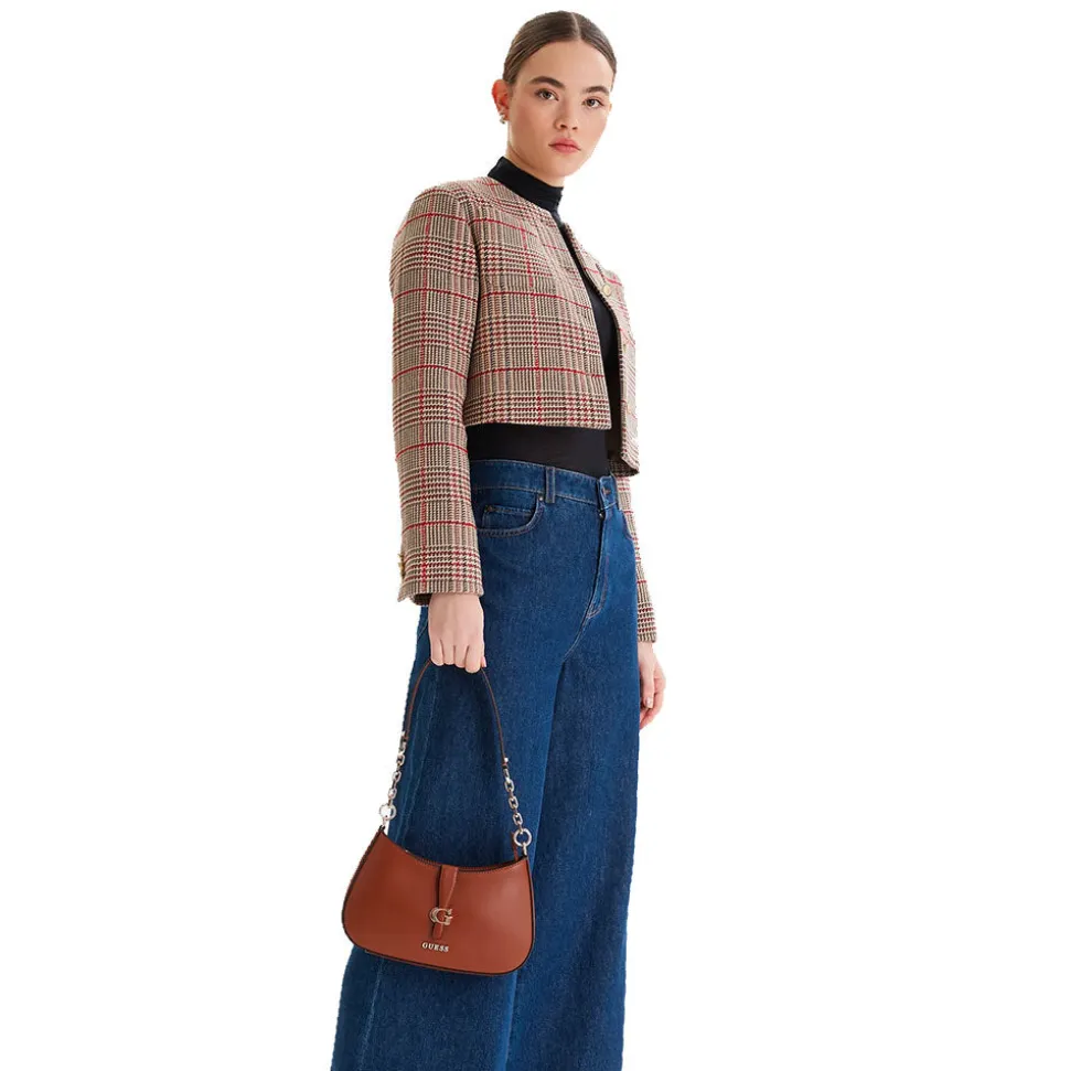 Borsa Donna a Spalla GUESS Linea Carrie Colore Cuoio