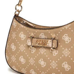 Borsa Donna a Spalla GUESS Linea Carrie Colore Biscotti Logo