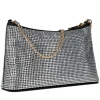 Borsa Donna a Spalla LOVE MOSCHINO Argento con Strass