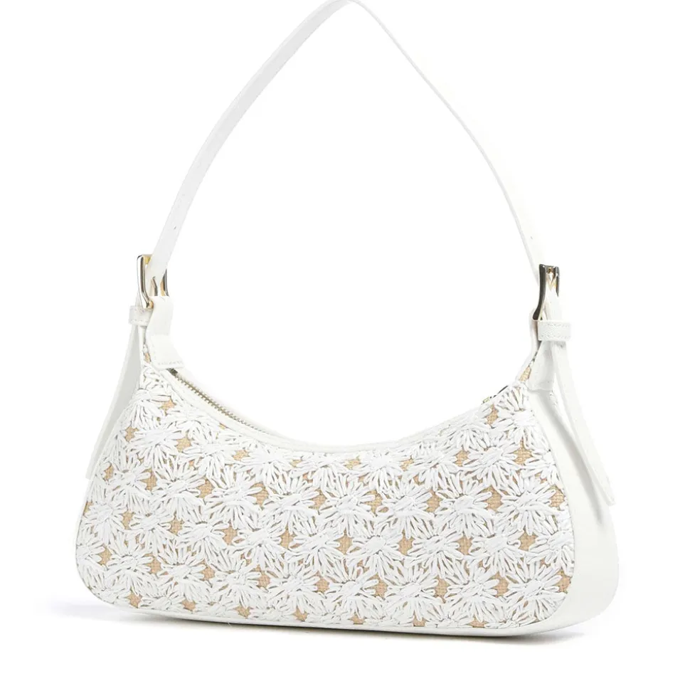 Borsa Donna a Spalla LOVE MOSCHINO linea Daisy in Ecopelle e Rafia Bianca
