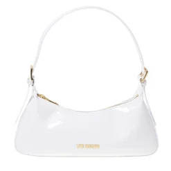 Borsa Donna a Spalla LOVE MOSCHINO in Ecopelle Effetto Vernice Bianca