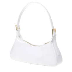 Borsa Donna a Spalla LOVE MOSCHINO in Ecopelle Effetto Vernice Bianca