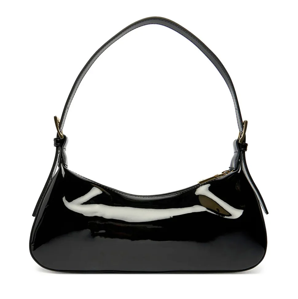 Borsa Donna a Spalla LOVE MOSCHINO in Ecopelle Effetto Vernice Nera