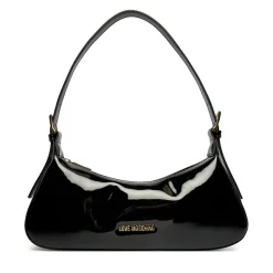 Borsa Donna a Spalla LOVE MOSCHINO in Ecopelle Effetto Vernice Nera