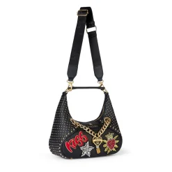 Borsa Donna a Spalla Media BRACCIALINI linea Rock colore Nero