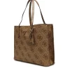 Borsa Donna a Spalla Shopper GUESS Linea Meridian colore Latte Logo