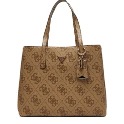 Borsa Donna a Spalla Shopper GUESS Linea Meridian colore Latte Logo