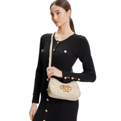 Borsa Donna a Spalla Trapuntata LOVE MOSCHINO linea Embossed Avorio
