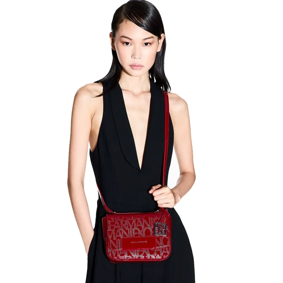 Borsa Donna a Tracolla ARMANI EXCHANGE colore Red Dahlia Lucido Linea Liz
