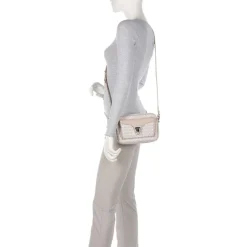 Borsa Donna a Tracolla COCCINELLE in Canvas Monogram e Pelle Blanco - Rosette linea Beat Small