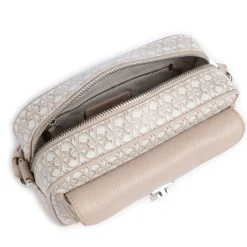 Borsa Donna a Tracolla COCCINELLE in Canvas Monogram e Pelle Blanco - Rosette linea Beat Small