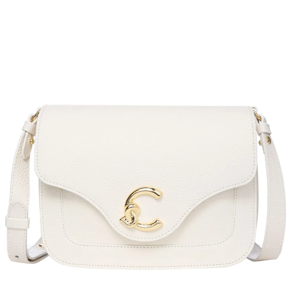 Borsa Donna a Tracolla COCCINELLE in Pelle Martellata linea C-Me Small Colore Pearl