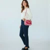 Borsa Donna a Tracolla COCCINELLE in Suede Natural - Rosewood linea Beat Eco Shearling Misura Small