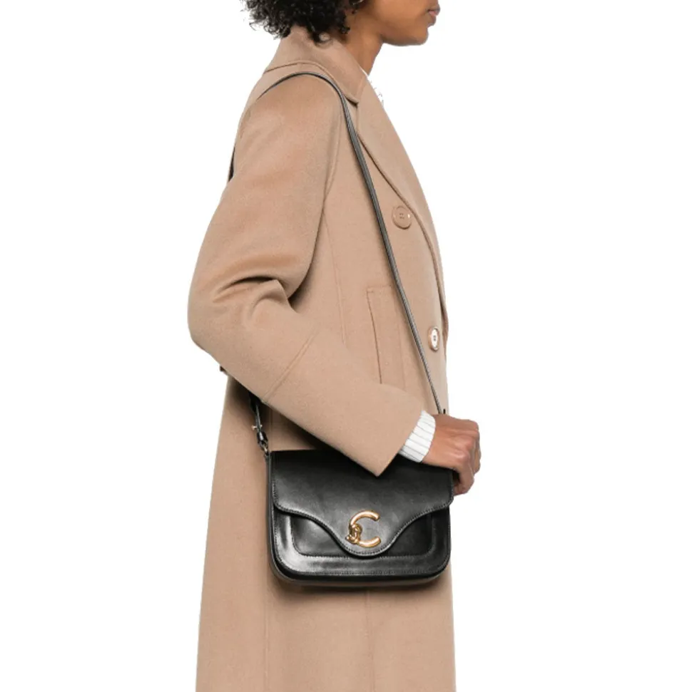 Borsa Donna a Tracolla COCCINELLE in Pelle linea C-Me Calf Cocker Small Colore Nero