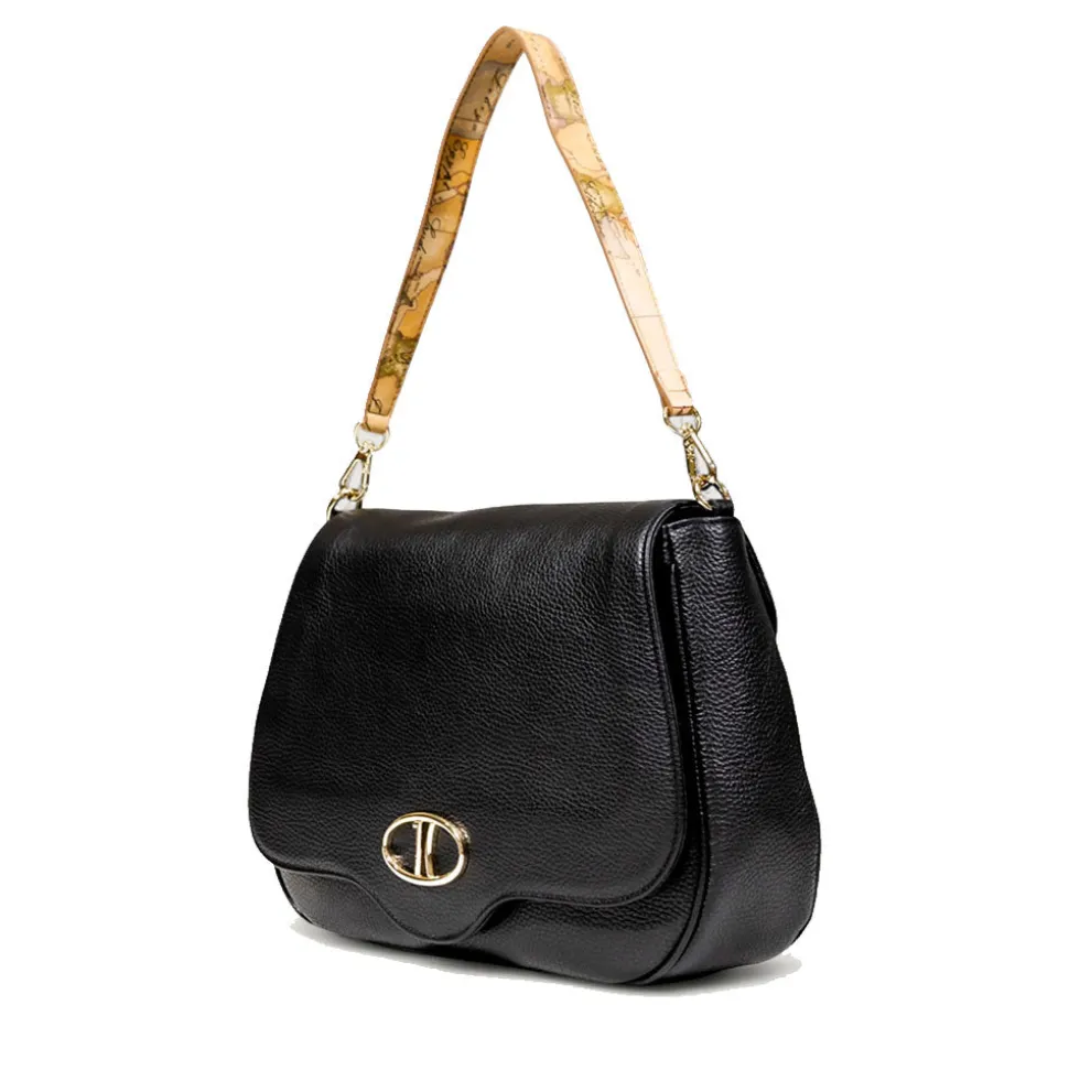Borsa Donna a Tracolla Grande 1A Classe Alviero Martini linea Brave Messenger in Pelle Nera LD54