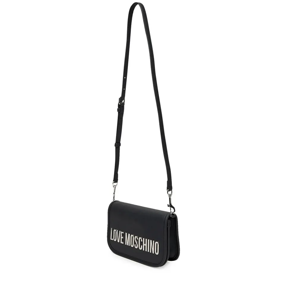 Borsa Donna a Tracolla LOVE MOSCHINO linea Bold Bag colore Nero e Nikel