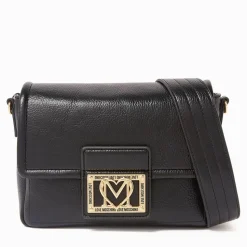 Borsa Donna a Tracolla LOVE MOSCHINO Nera con Placca Quadrata con Logo