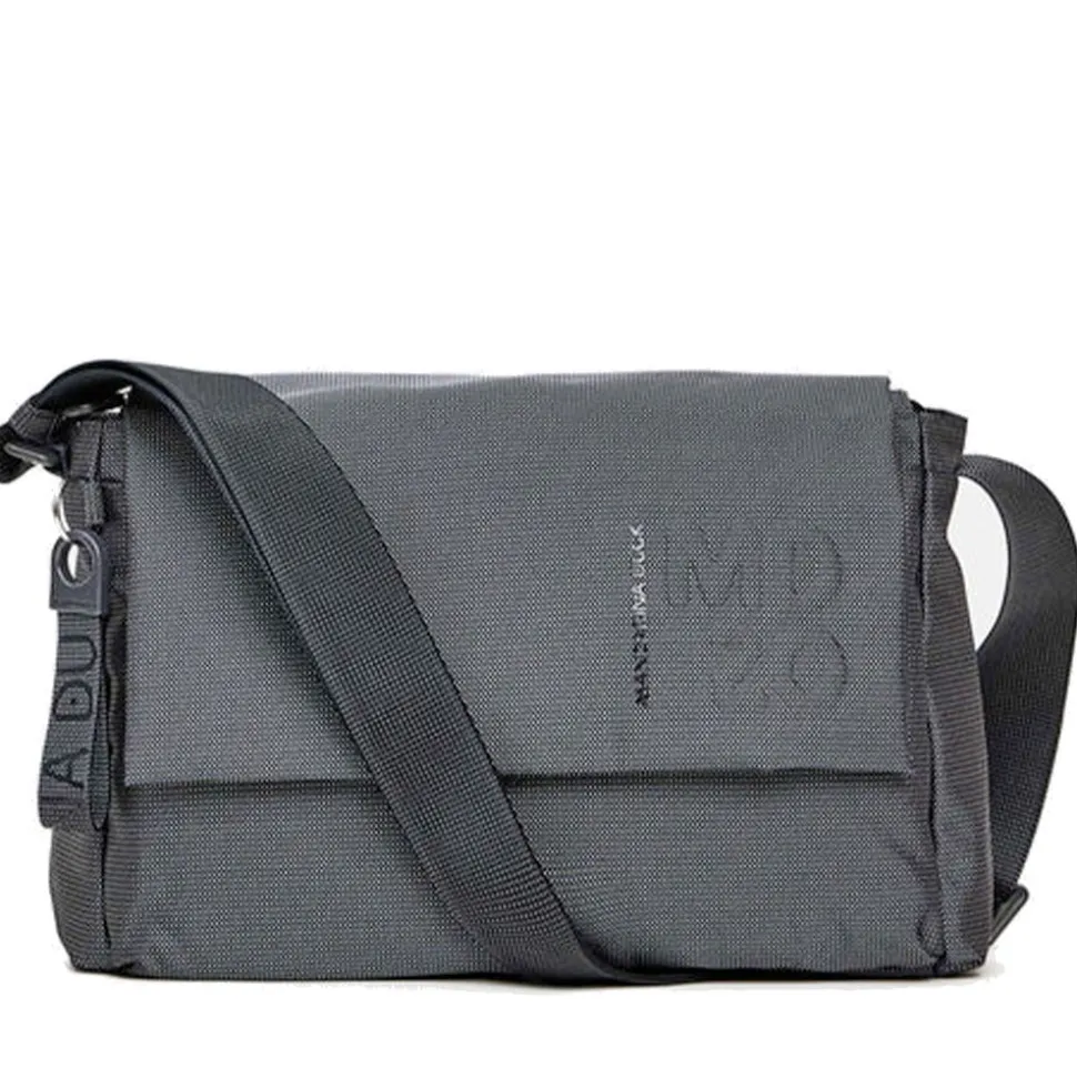 Borsa Donna a Tracolla MANDARINA DUCK Chiusa con Pattina in Tessuto colore Steel Linea MD20