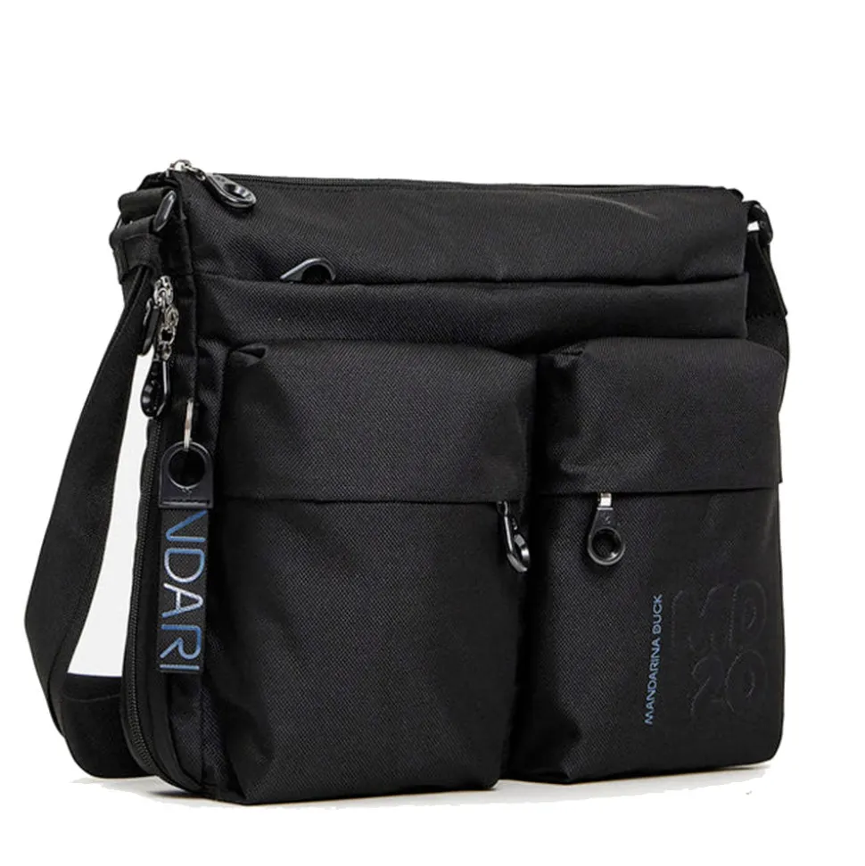 Borsa Donna a Tracolla MANDARINA DUCK Espandibile in Tessuto Linea MD20 Colore Nero Misura Grande