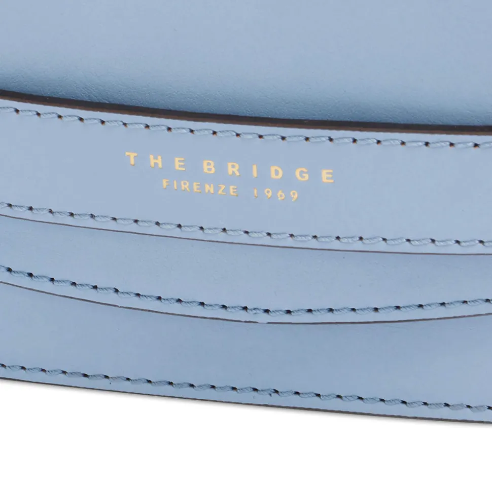 Borsa Donna a Tracolla Media THE BRIDGE linea Lucrezia in Pelle Azzurro Acqua