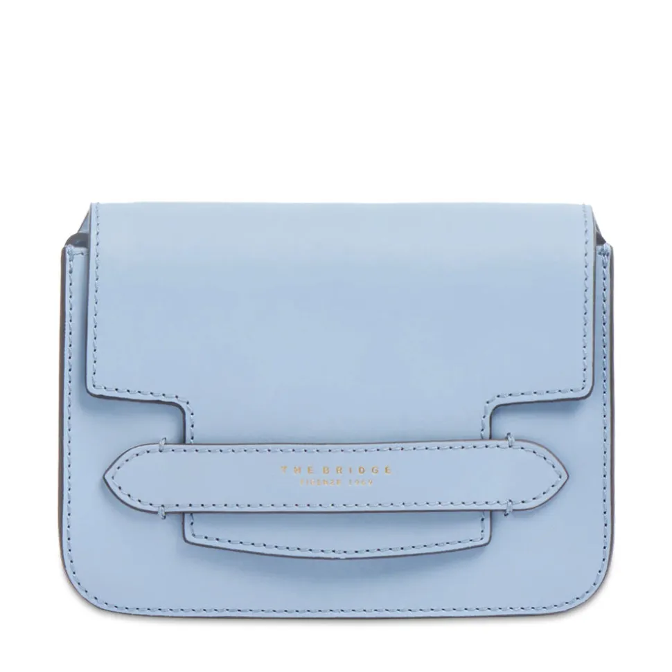 Borsa Donna a Tracolla Media THE BRIDGE linea Lucrezia in Pelle Azzurro Acqua