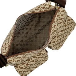 Borsa Donna a Tracolla Multitasche GHERARDINI in Tessuto Softy Colore Tabacco - Burro