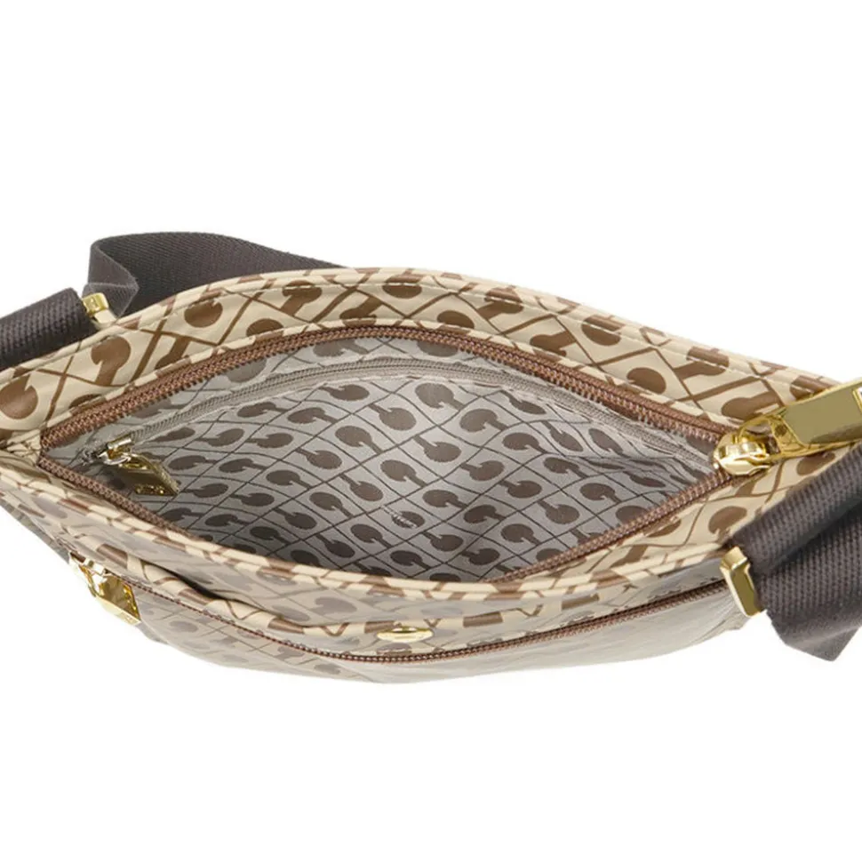 Borsa Donna a Tracolla Small GHERARDINI in Tessuto Softy colore Tabacco - Burro