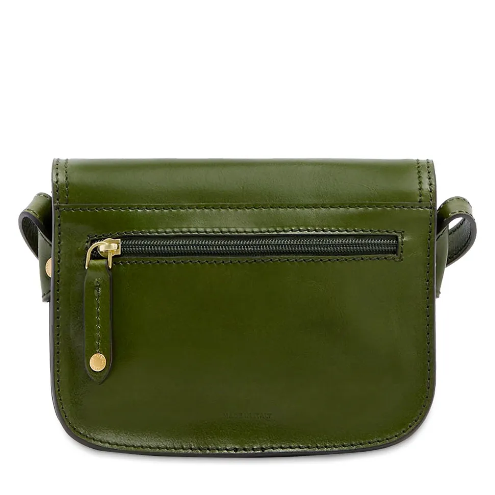 Borsa Donna a Tracolla Small THE BRIDGE linea Story in Pelle Verde Maggiorana