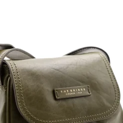 Borsa Donna a Tracolla THE BRIDGE linea Flora in Pelle Verde Timo