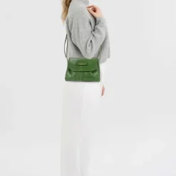 Borsa Donna a Tracolla THE BRIDGE linea Flora in Pelle Verde Timo