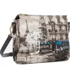 Borsa Donna a Tracolla Y NOT YES-630 Stampa Petrol Paris