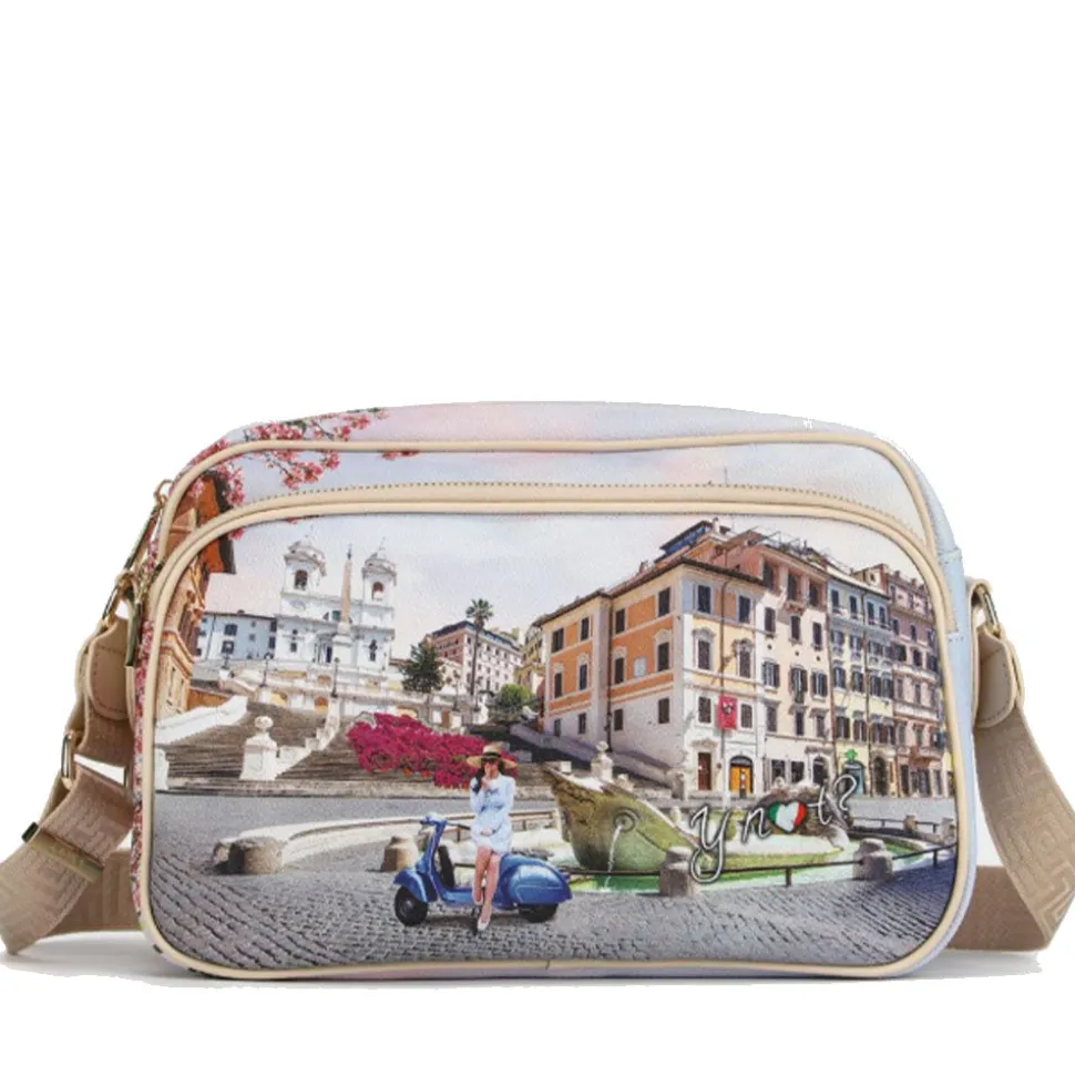 Borsa Donna a Tracolla Y NOT YES-331 stampa Vacanza Romana