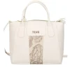 Borsa Donna Grande a Mano 1A Classe Alviero Martini linea Bloom City Avorio e Geo Rafia LD25