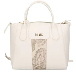 Borsa Donna Grande a Mano 1A Classe Alviero Martini linea Bloom City Avorio e Geo Rafia LD25