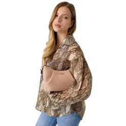 Borsa Donna Hobo a Spalla GUESS Linea Amorette colore Beige