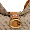 Borsa Donna Hobo a Spalla GUESS Linea Camden Colore Latte Logo - Cognac