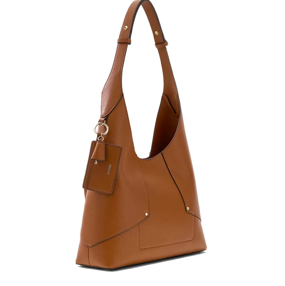 Borsa Donna Hobo a Spalla GUESS Linea Darcy Colore Cognac
