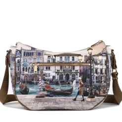 Borsa Donna Hobo Bag a Tracolla Y NOT YES-628 Stampa Blue Lagoon