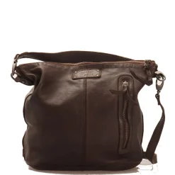 Borsa Donna Hobo GIANNI CONTI in Pelle Liscia Marrone con Borchie