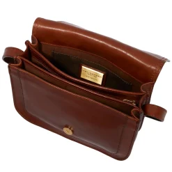 Borsa Donna Media a Tracolla The Bridge in Pelle Marrone linea Story Made in Italy