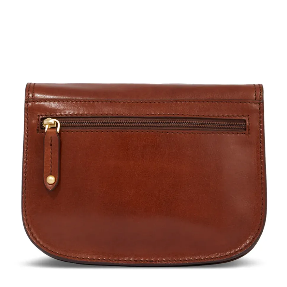 Borsa Donna Media a Tracolla The Bridge in Pelle Marrone linea Story Made in Italy