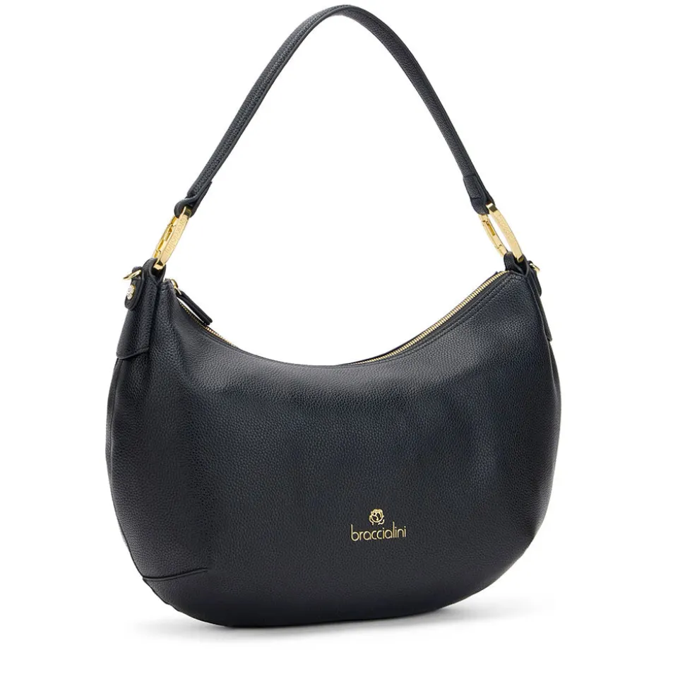 Borsa Donna Mezzaluna a Spalla Large BRACCIALINI linea Beth Nera
