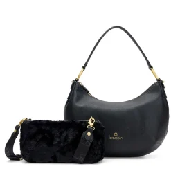 Borsa Donna Mezzaluna a Spalla Large BRACCIALINI linea Beth Nera