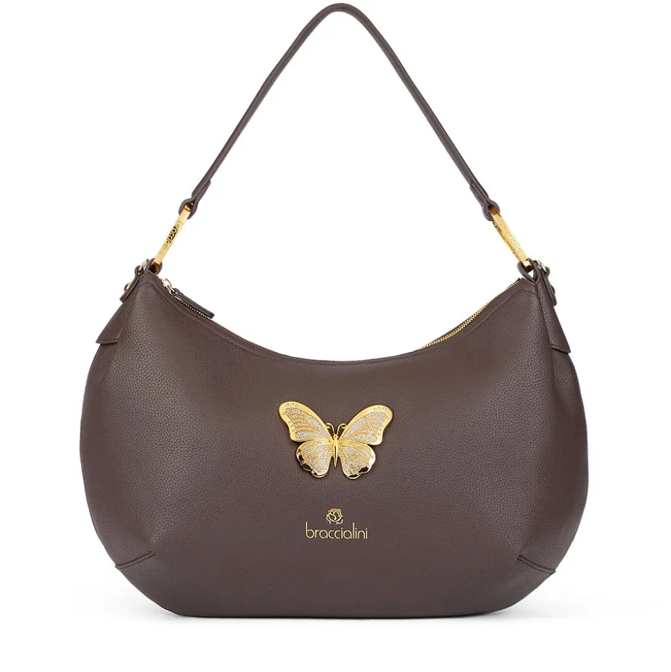 Borsa Donna Mezzaluna a Spalla BRACCIALINI linea Beth Jewels Marrone