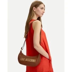Borsa Donna Mezzaluna con Tracolla LOVE MOSCHINO linea Bold Bag Marrone